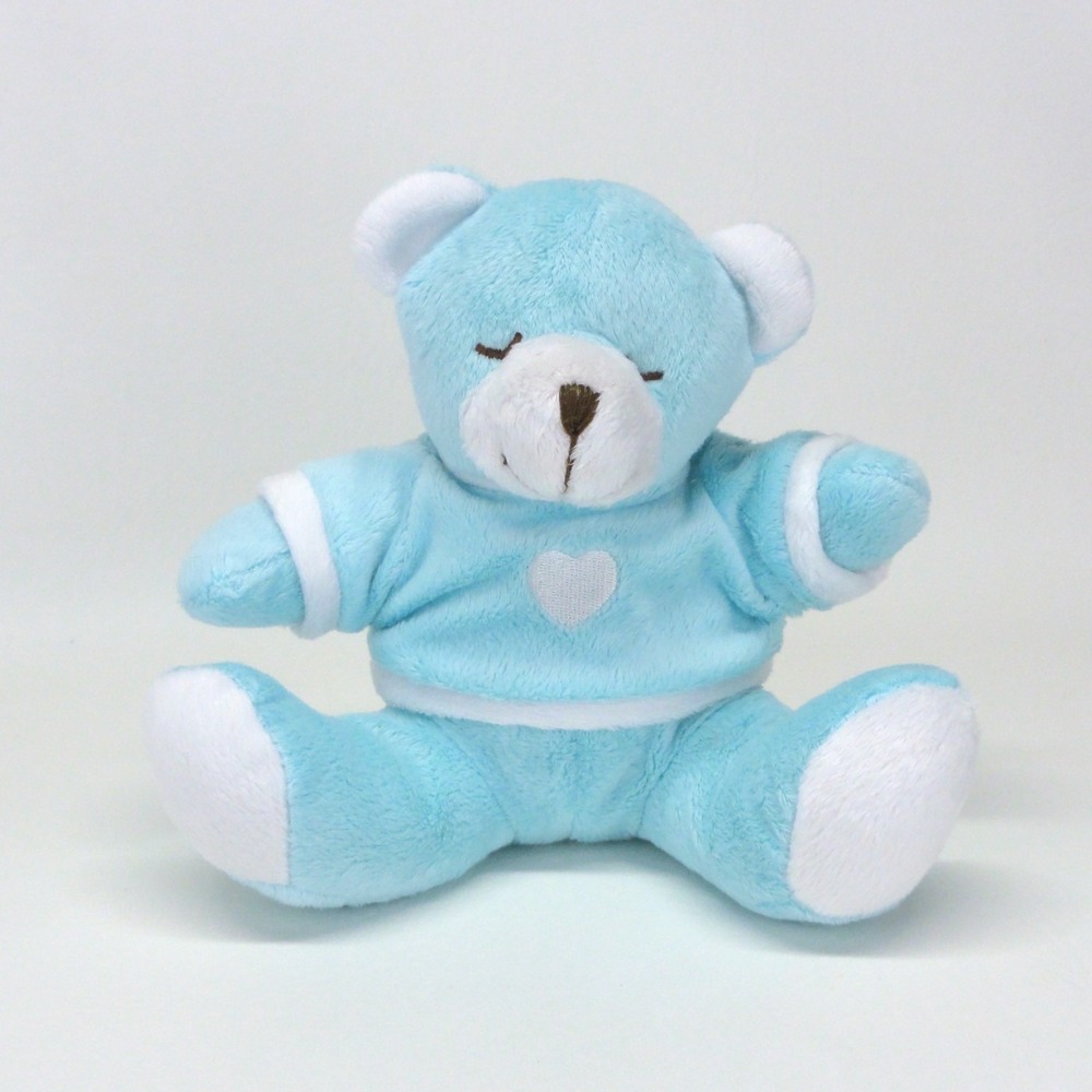 Rare Hadel Baby Turquoise Blue Bear Plush Embroidered Heart Pajamas 7 Inch Boy